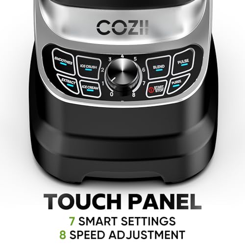 COZII Professional 2000W Countertop Blender with 64oz Pitcher & 21oz To-Go Cup - Black