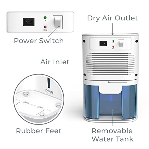 Mini Dehumidifier with 27 oz Water Tank - Portable Small Moisture Absorber