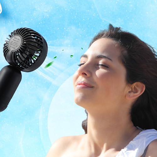 Rechargeable Mini Portable Fan Black - Compact Handheld Personal Fan