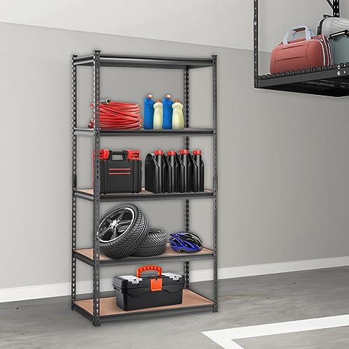 Heavy Duty 5-Tier Adjustable Storage Shelves 36x18x72 inches - MDF Variation