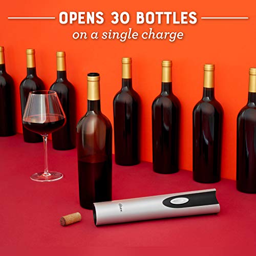 Cordless Electric Wine Bottle Opener with Foil Cutter - Silver