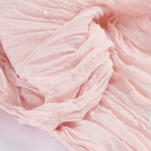 Dusty Pink 10FT Boho Shimmer Cheesecloth Table Runner for Weddings & Parties