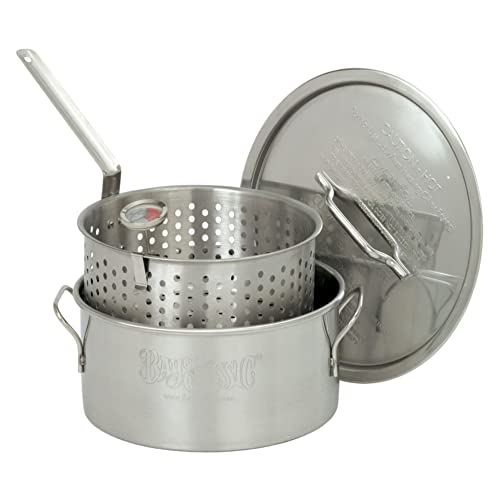 Bayou Classic 10-Quart Stainless Steel Deep Fryer Pot with Lid & Basket