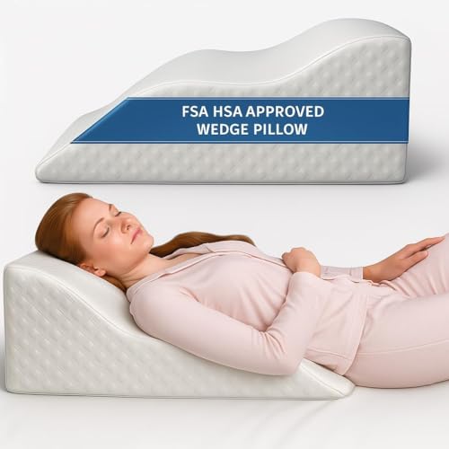 Aeris 25.5 x 25.5 x 8-inch Memory Foam Wedge Pillow for Reflux Snoring & Recovery