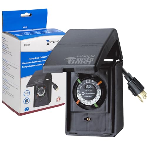 Intermatic Heavy-Duty Outdoor Plug-In Timer 2 ON/2 OFF, Weatherproof, 15A