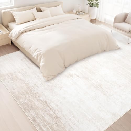 MXSANYOO 8x10 Beige Washable Modern Abstract Rug Non-Slip Indoor Carpet