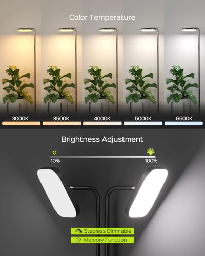 36W LED Floor Lamp with Adjustable Brightness & Color, Standing Lamp for Living Room & Bedroom