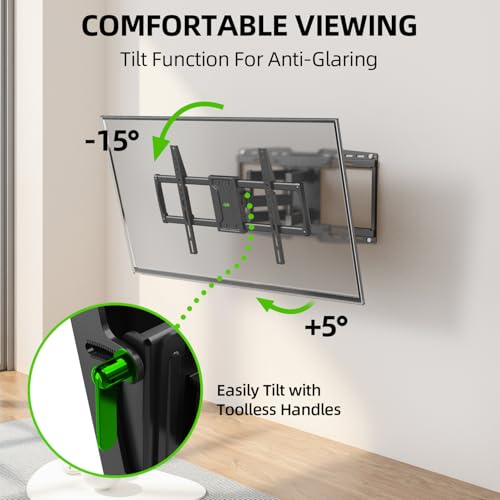 Full Motion TV Wall Mount for 42-97 Inch TVs Heavy Duty Sliding Bracket with Tilt & Swivel