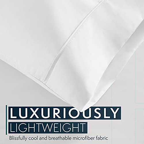 HC Collection Queen Bed Sheets Set White Luxury 1800 Series Deep Pockets