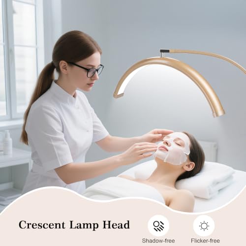 MINIEAR Gold Half Moon Lash Light Dimmable LED Lamp for Eyelash Extensions & Estheticians