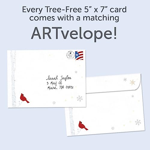 Tree-Free Greetings Christmas Cardinal Holiday Card - Winter Birch Forest, 1 Card