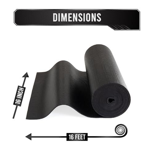 Precision Defined Toolbox Liner 16 ft x 16 in Non-Slip Drawer Organizer Black