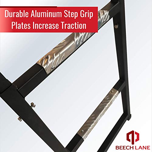 Universal Pickup Truck Tailgate Ladder with Aluminum Step Plates & Rubber Feet
