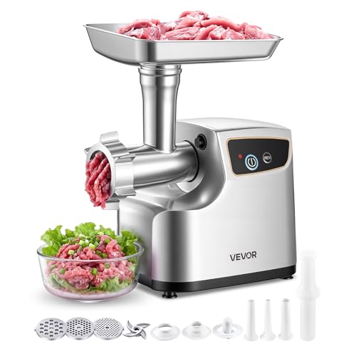VEVOR 5 Lbs/Min Electric Meat Grinder with 3 Plates & Sausage Tubes, 700W