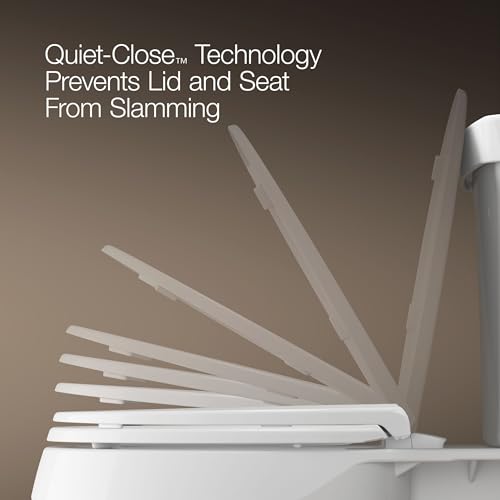 Kohler Stonewood White Round Quiet-Close Toilet Seat with Double-Hinge