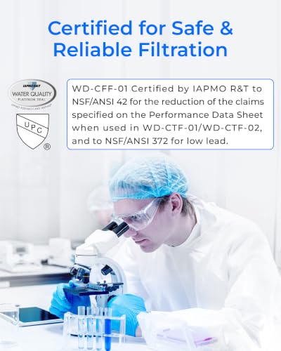 Waterdrop CFF-01 Water Filter Replacement for WD-CTF-01, Pack of 1