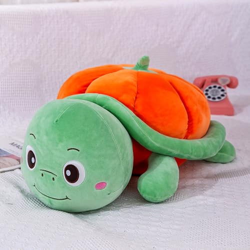 Sea Turtle Plushie Toy, 20" Pumpkin Sea Tortoise Cuddly Stuffed Soft Pillow Marine Animals Hugging Pillows Plush Toys Doll Birthday Christmas Day Pillow Gifts for Kids & Girlfriend(Orange)