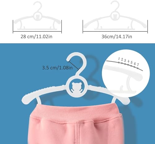 White Baby Clothes Hangers 50 Pack - Space Saving Kids Closet Organizers