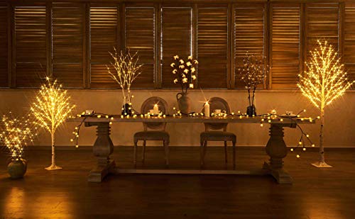 6FT White Birch Lighted Twig Tree with 330 LED Fairy Lights Indoor Outdoor Christmas Decor