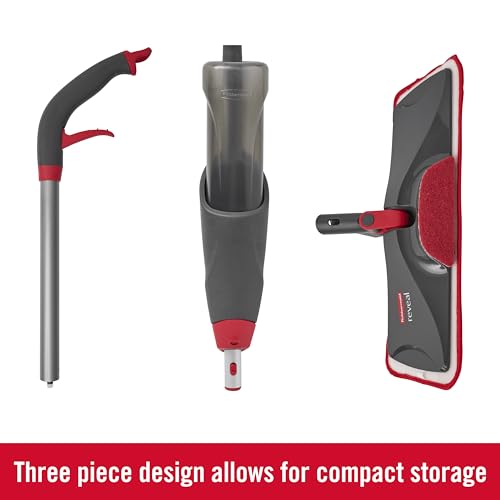 Rubbermaid Reveal Cordless Spray Mop Kit with Reusable Microfiber Pads & Refillable Bottle - Multi-Surface Cleaning