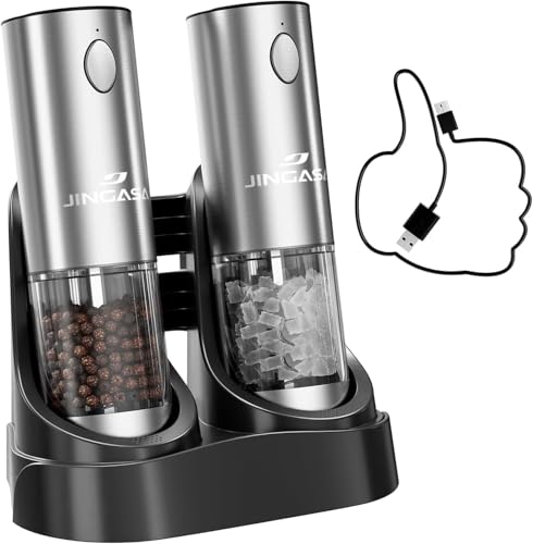 Electric Salt and Pepper Grinder Set with USB-C Charging Base - Upgraded Capacity 1 Pack