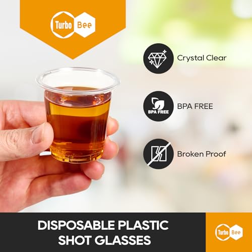 Disposable 2 oz Plastic Shot Glasses - 1200 Count, Clear, Mini Cups - Variation of 1200pack 2oz