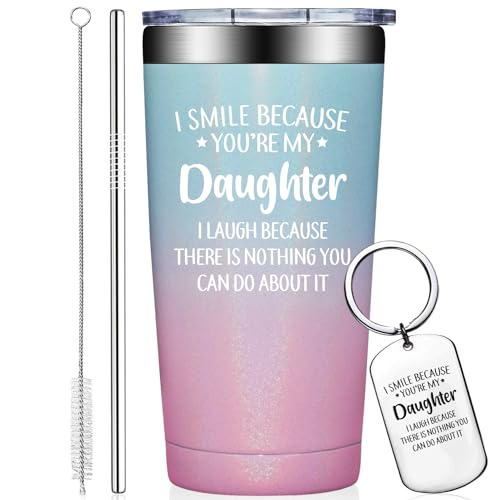 Grifarny 20oz Daughter Gift Tumbler Cup Glitter Bubble Gum – From Mom & Dad