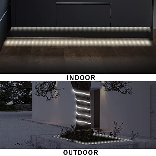 GUOTONG White 20ft Outdoor Rope Lights – Daylight White, Waterproof, Cuttable & Connectable