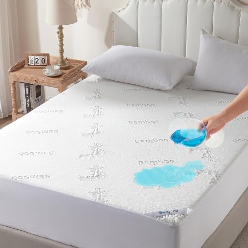White Queen Waterproof Mattress Protector with Bamboo Viscose Cover