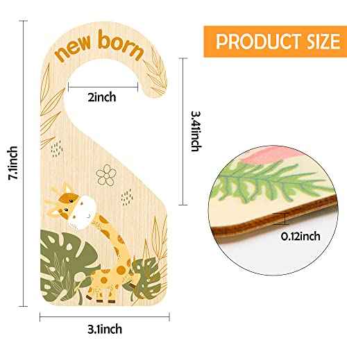 R HORSE 8Pcs Safari Baby Closet Dividers, Double Sided Nursery Hanger Dividers Wood Baby Closet Size Organizers for Boy Girl Birthday Christmas Gift (0-24 Months)