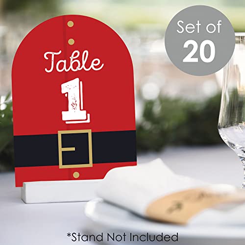 Jolly Santa Claus Table Numbers 1-20 for Christmas & Events - Double-Sided 5x7 Inches