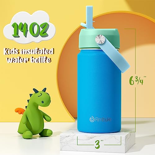 Kids Insulated Water Bottle - Ocean Life Design, 14oz, Double Wall Stainless Steel - Variation B8
