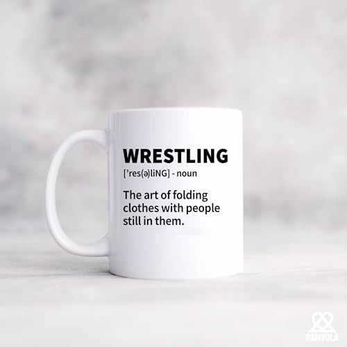 Panvola Wrestling Mug 11oz White - Funny Sport Gift for Wrestling Fans