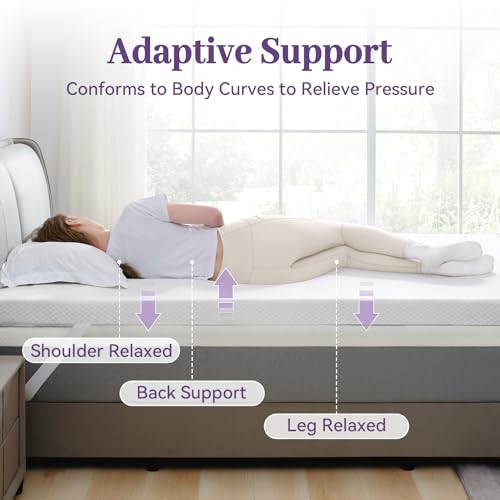 Full XL Gel Memory Foam Mattress Topper 2 Inch Ventilated High Density Bed Pad with Soft Cover