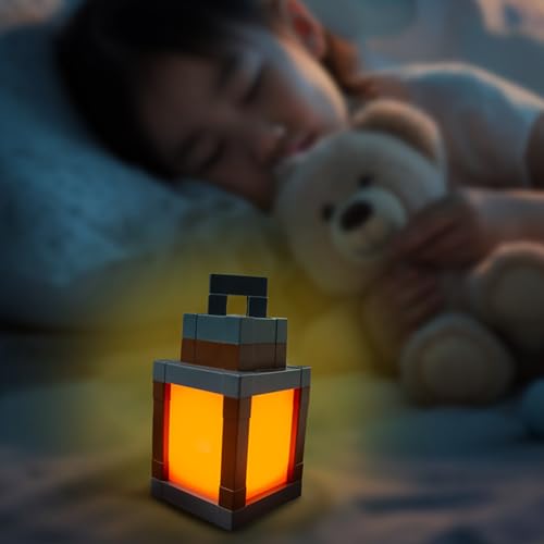 Pixelated Lantern Night Light for Kids, Glow LED 16 Colors Change