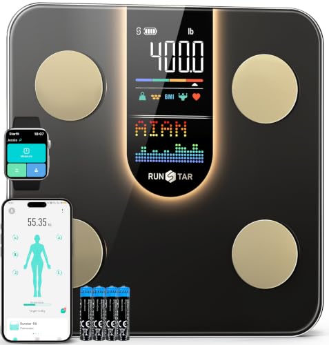 RunStar Smart Body Weight Scale with BMI & 22 Metrics - Warm Brown