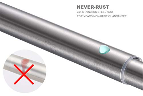 Tension Shower Curtain Rod 43-73 Inches Brushed Nickel Stainless Steel Rustproof Non-Slip Heavy Duty for Bathroom or Window - Variation: Nickel