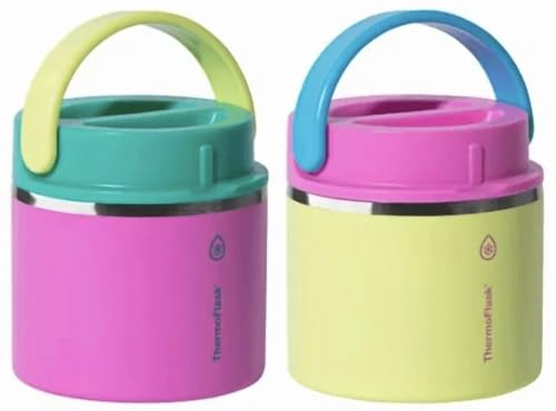 Insulated Food Jar 20 oz Double-Wall Vacuum Stainless Steel Set - Pink & Blue