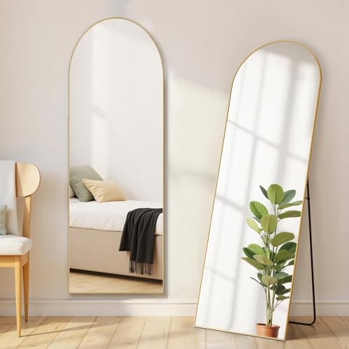 Aidoly 16x59-Inch Gold Arched Full Length Mirror Wall Mount or Floor Standing