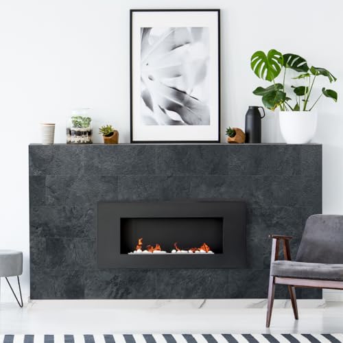 AULIGET 6x12 Black Slate Peel and Stick Backsplash Wall Tiles - Pack of 20
