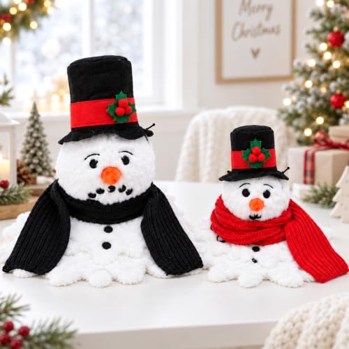 2 Pcs Christmas Plush Melting Snowman Decorations - Winter Holiday Decor