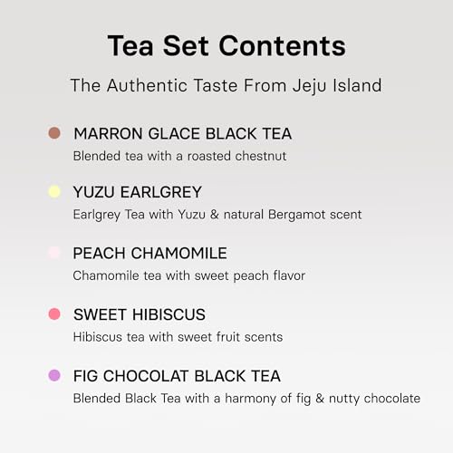 Premium Tea Collection - 40 Count, 10 Flavors, Self Care Gift Box, Jeju Organic Teas - Variation of This Listing