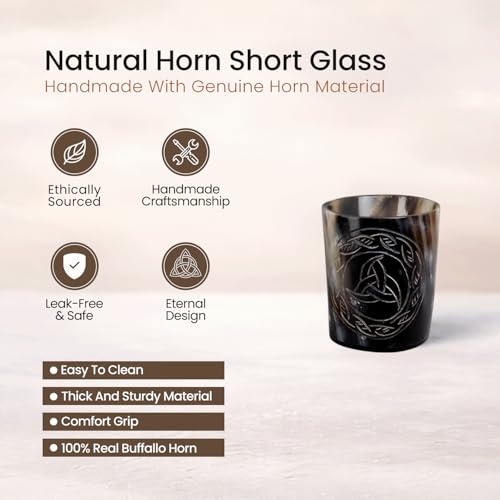Eternal Design Viking Horn Shot Glasses Set of 12 - Rustic Medieval Drinkware