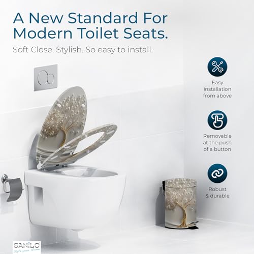 Sanilo Wooden Toilet Seat with Quick Release Soft Close Tree of Life - Elongated