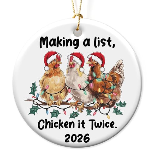 Fatbaby Chicken Christmas Ornaments for Lovers, Farm House Gifts