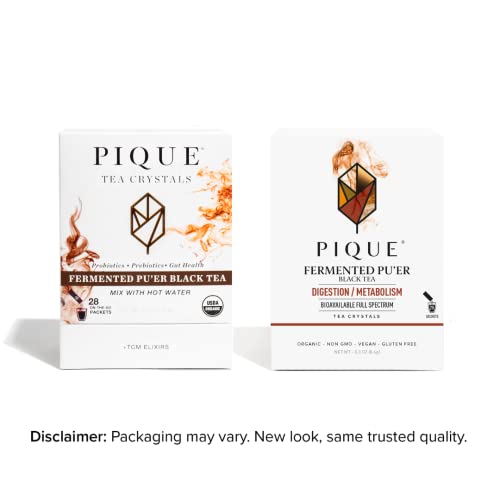 Organic Fermented Black Pu'er Tea - Support Digestion & Metabolism - 28 Single Servings - Variation of Pu'erh / 28 Count