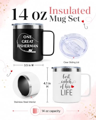 Sixspace 14oz. Black-White 2-Pack Stainless Steel Wine Tumbler with Straw & Lid, Travel Mug