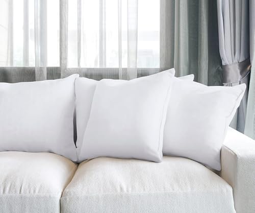 20x20 Inch Throw Pillow Inserts Set of 4 - Fluffy Down Alternative Cushions for Sofa, Bed & Outdoors