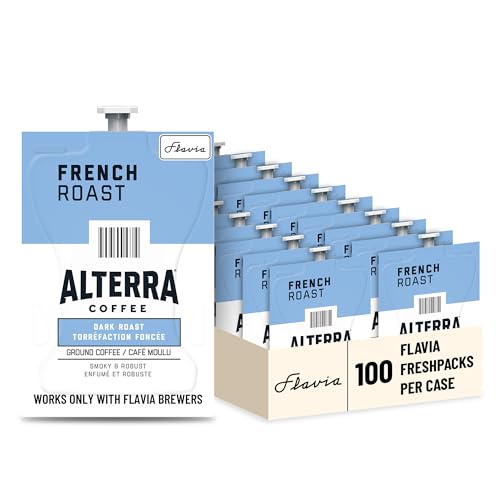Alterra French Roast Coffee Freshpacks Case of 100 for Flavia Brewers - Dark Roast