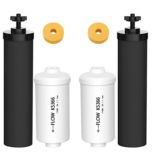 Virego Black & White Set Water Filter Replacement for Berkey Gravity System - 4 Pack